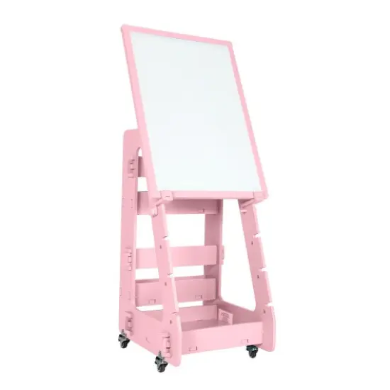 Kids' Standing Art Easel with 4-Level Adjustable Height and Multi-Functional Drawing Board Navy {10}