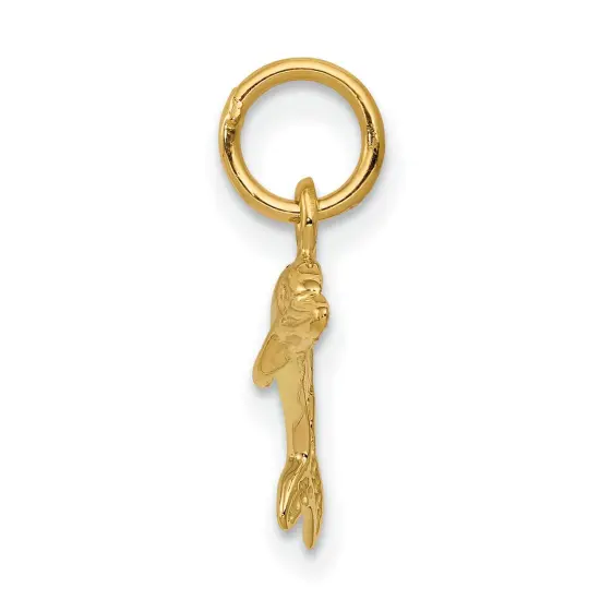 14K Yellow Gold Jumping Dolphin Pendant Charm Jewelry 16.3mm x 12.1mm {3}