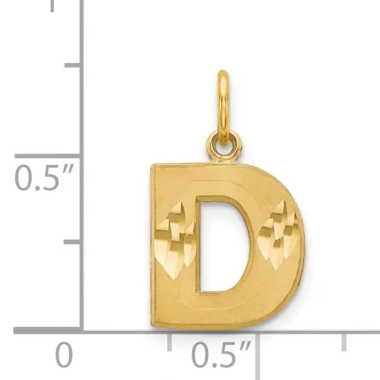 14K Gold Initial D Charm Jewelry FindingKing 20mm x 10mm {3}