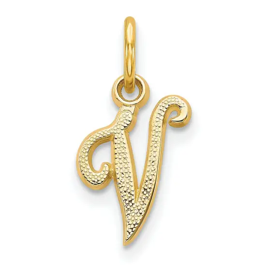 14K Gold Initial V Charm Jewelry FindingKing 16mm Long X 7mm Wide approx. {1}