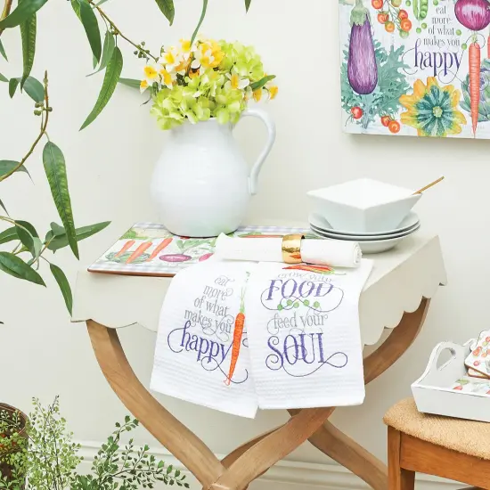 Vegetable Garden Printed Kitchen Towel Set of 2 {4}