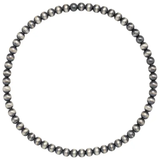 JewelrySupply Sterling Silver Navajo Style Pearl Bead Stretchy Bracelet {2}