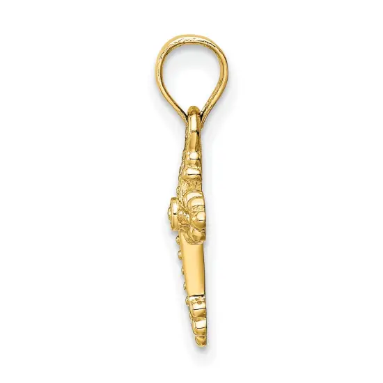 14K Yellow Gold Fancy Cross Pendant Charm Jewelry {4}