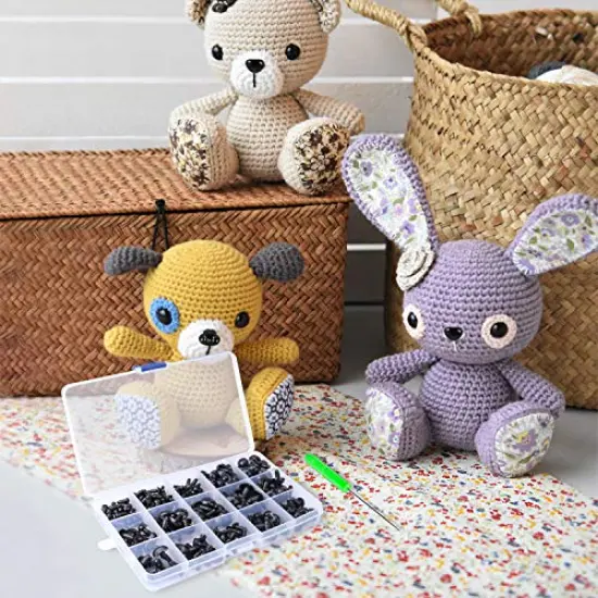 462Pcs Safety Eyes and Noses, Black Plastic Stuffed Crochet Eyes with Washers for Crafts {5}