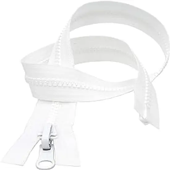 #5 Molded White Vislon YKK Jacket Reversible Separating Zipper - Choose Your Length - Made in The United States (1 Zipper Per Pack) (27" Inches) {1}