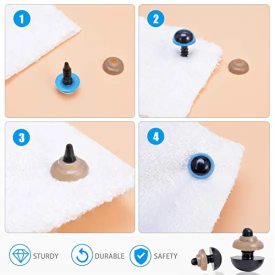 570 Pcs Plastic Safety Eyes and Noses with Washers , Craft Doll Eyes and Teddy Bear Nose for Amigurumi, Crafts, Crochet Toy and Stuffed Animals (Assorted Sizes) {5}