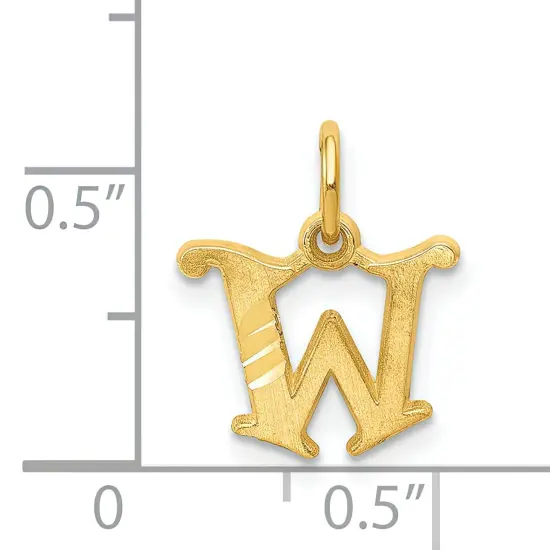 14K Gold Fancy Initial W Charm Jewelry FindingKing 17mm x 10mm {2}