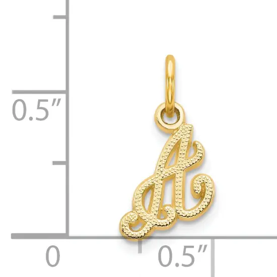 14K Yellow Gold Initial Letter A Charm Pendant Jewelry 16 X 9mm {3}