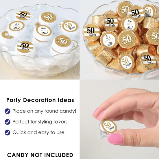 Big Dot of Happiness We Still Do - 50th Wedding Anniversary - Anniversary Party Small Round Candy Stickers - Party Favor Labels - 324 Count {6}