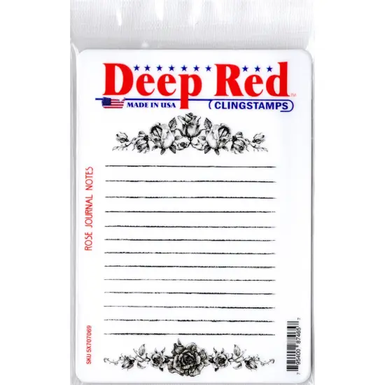 Deep Red Stamps Rose Journal Notes Rubber Cling Stamp3.8 x 5.8inches {2}