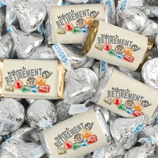 116 Pcs Retirement Party Candy Favors Hershey's Miniatures & Kisses - Travel {1}