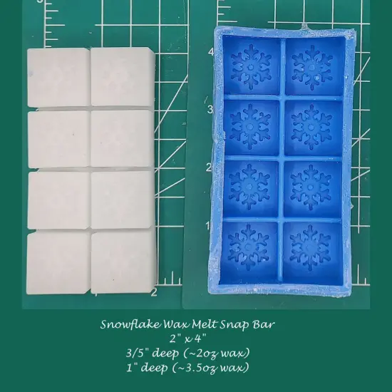 Snowflakes Wax Melt Snap Bar Silicone Mold {3}