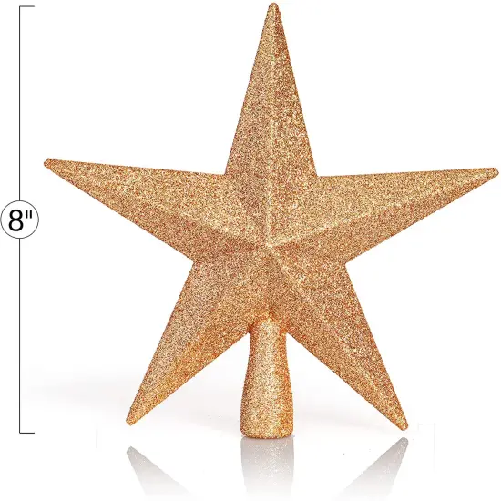 Ornativity Glitter Star Tree Topper - Christmas Champagne Decorative Holiday Bethlehem Star Ornament {6}