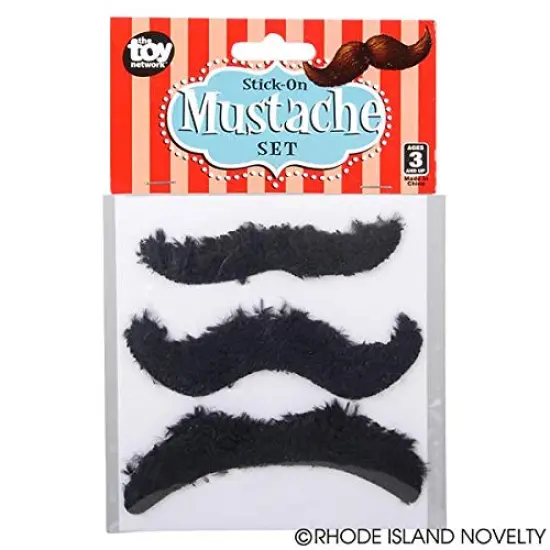 Rhode Island Novelty Adhesive Mustache 3 count {3}