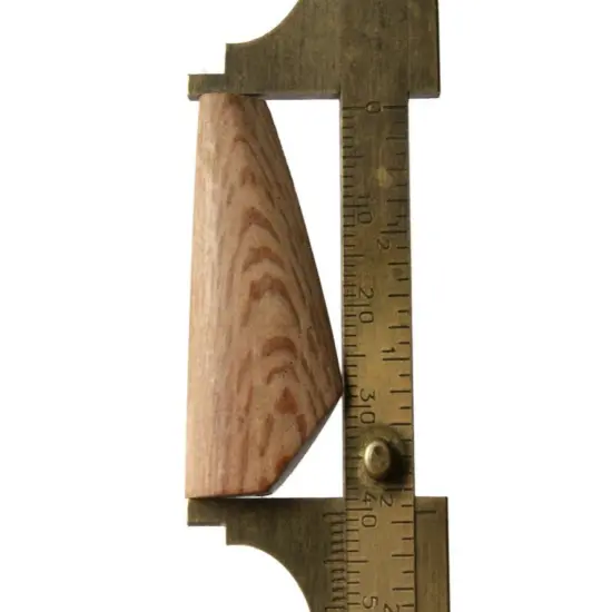 7 41mm Smooth Brown Vintage Wood Abstract Polygon Beads {5}