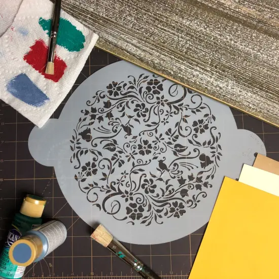 Nature's Vignette Cake Stencil Top | C569 by Designer Stencils | Cake Decorating Tools | Baking Stencils for Royal Icing, Airbrush, Dusting Powder | Reusable Plastic Food Grade Stencil for Cakes | Easy to Use & Clean Cake Stencil {4}