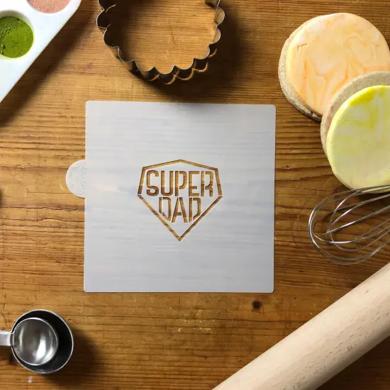 Super Dad Cookie & Craft Stencil | CM129 by Designer Stencils | Cookie Decorating Tools | Baking Stencils for Royal Icing, Airbrush, Dusting Powder | Craft Stencils for Canvas, Paper, Wood | Reusable Food Grade Stencil {4}