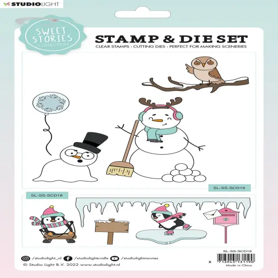 Studio Light Sweet Stories Stamp & Die Set-Nr. 19, Snowman {3}