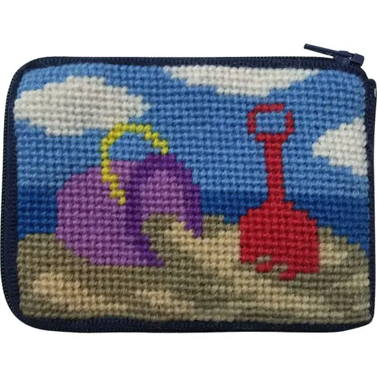 Stitch and Zip Kids Coin Case Needlepoint Kit Beach Play SZ8102 Multicolor {1}