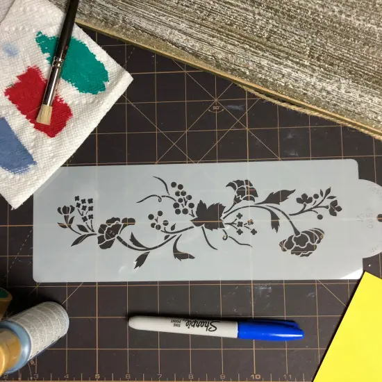 Roses and Berries Cake Stencil Side | C529 by Designer Stencils | Cake Decorating Tools | Baking Stencils for Royal Icing, Airbrush, Dusting Powder | Reusable Plastic Food Grade Stencil for Cakes | Easy to Use & Clean Cake Stencil {4}