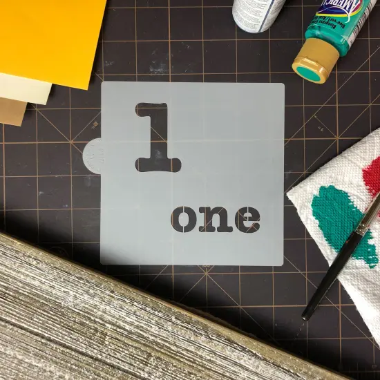 Number One Cookie & Craft Stencil | CM141 by Designer Stencils | Cookie Decorating Tools | Baking Stencils for Royal Icing, Airbrush, Dusting Powder | Craft Stencils for Canvas, Paper, Wood | Reusable Food Grade Stencil {4}