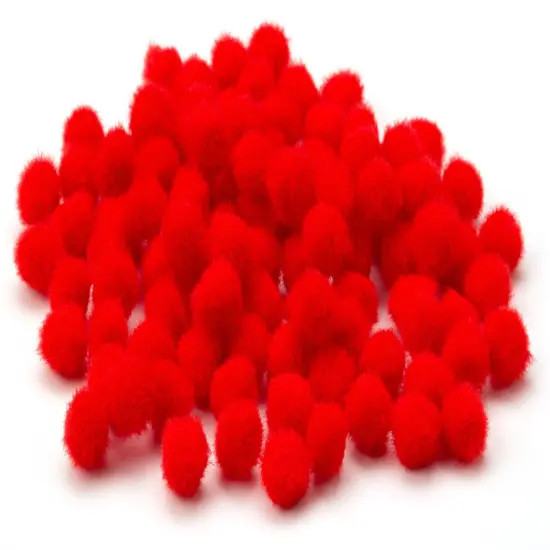 CousinDIY Pom-Poms 10mm 100/Pkg Red {1}