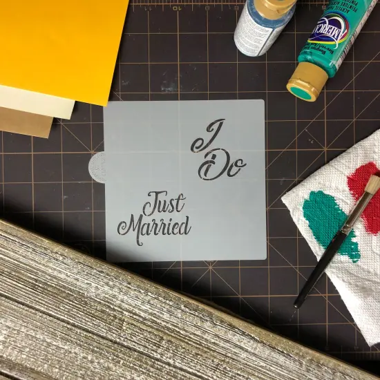 I Do Cookie & Craft Stencil | CM152 by Designer Stencils | Cookie Decorating Tools | Baking Stencils for Royal Icing, Airbrush, Dusting Powder | Craft Stencils for Canvas, Paper, Wood | Reusable Food Grade Stencil {6}