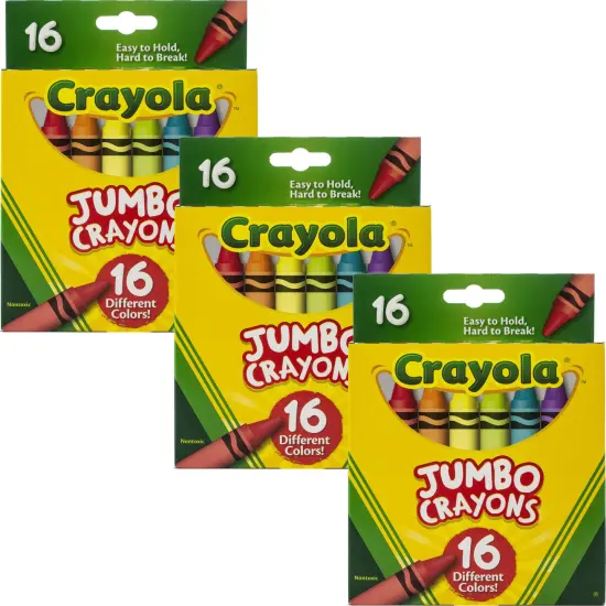 Multipack of 3 - Crayola Jumbo Crayons-16/Pkg {1}