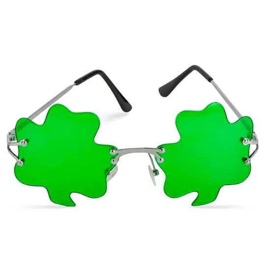 St. Patricks Day Irish Shamrock Leaves Green Leprechaun Costume Glasses, 1 Pair by Big Mos Toys {1}