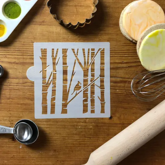 Birch Trees and Cardinal Cookie & Craft Stencil | CM150 by Designer Stencils | Cookie Decorating Tools | {3}