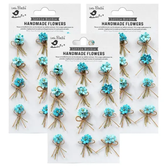 Pack of 3 - Little Birdie Paper Bouquet 12/Pkg-Song Of The Sea {1}