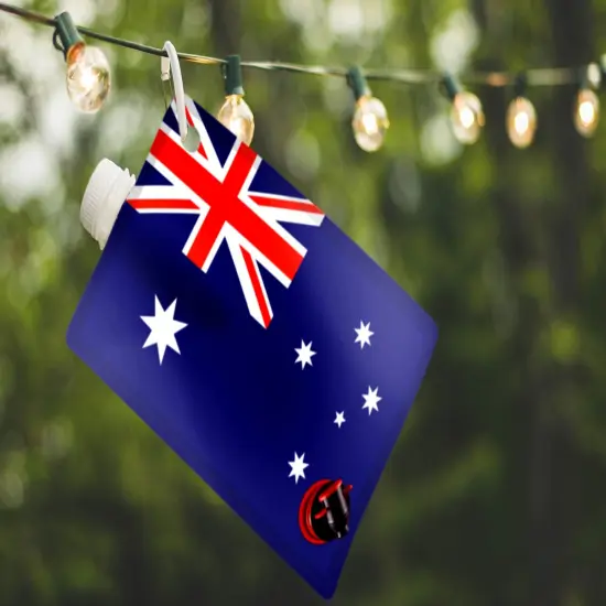 Australian Flag Adult Party Flask: 2 liter Flasks Make the Perfect Drink Dispenser for Your Australia Day Party Supplies, Summer Beach or Pool Party, Soccer, Cricket, or Football Tailgating and More {4}