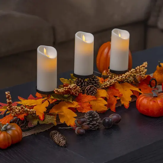 Ornativity Maple Leaves Candle Holder - Thanksgiving Fall Harvest Themed Candleholder Centerpiece Decorations with Pinecones and Acorns {2}