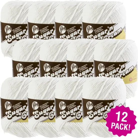 Multipack of 24 - Lily Sugar'n Cream Yarn - Solids Super Size-White {1}