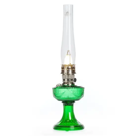 Aladdin Lincoln Drape Oil Lamp - Traditional Classic Indoor Oil or Kerosene Fuel Lamp, Bright White Light, Glass with Nickel Trim {1}