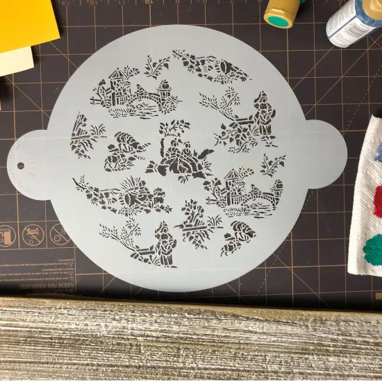 Small French Toile Cake Stencil | C163 by Designer Stencils | Cake Decorating Tools | Baking Stencils for Royal Icing, Airbrush, Dusting Powder | Reusable Plastic Food Grade Stencil for Cakes | Easy to Use & Clean Cake Stencil {3}