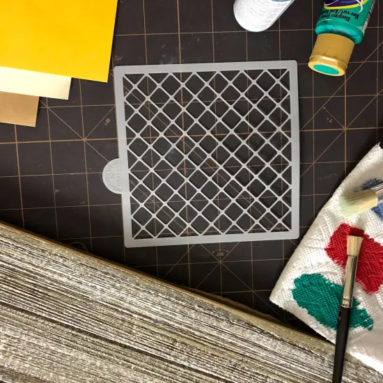 Rounded Tile Cookie & Craft Stencil | CM088 by Designer Stencils | Cookie Decorating Tools | Baking Stencils for Royal Icing, Airbrush, Dusting Powder | Craft Stencils for Canvas, Paper, Wood | Reusable Food Grade Stencil {3}