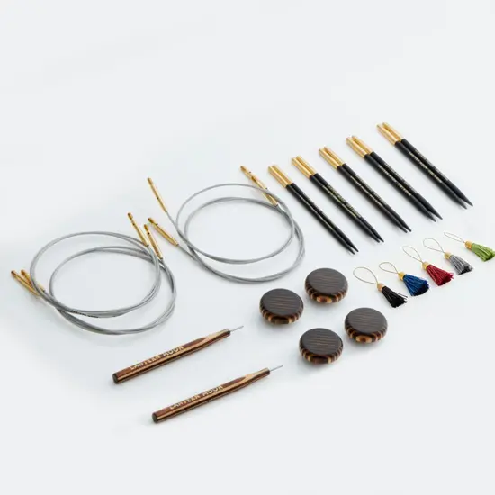 Lantern Moon Legacy 5" Ebony Interchangeable Knitting Needle Set with Silk Case Multicolor {3}