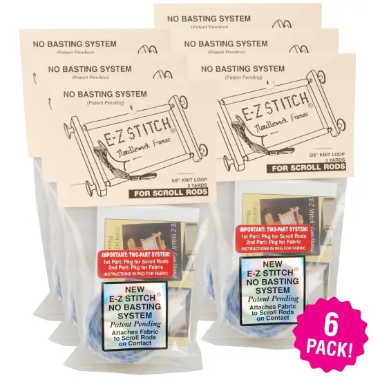 Multipack of 6 - E-Z Stitch Scroll Rod Sticky Loop Tape .625"X3yd {1}