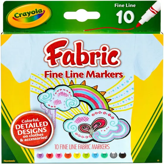 Multipack of 4 - Crayola Fine Line Fabric Markers-10/Pkg {3}