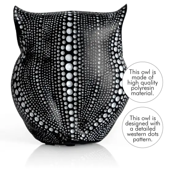 Ornativity Black Owl Statue Figurine - Animal Sculpture Home Decoration for Bedroom Living Room Kitchen Office Bathroom House Decor Figurines {6}