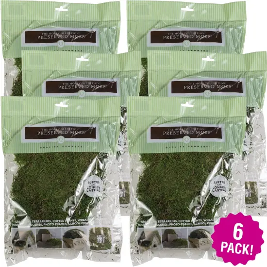 Multipack of 6 - Quality Growers Preserved Sheet Moss 112.5 Cubic Inches {1}