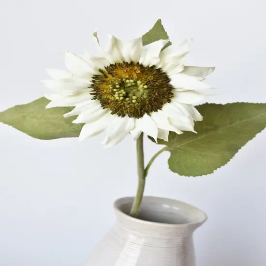 25" Faux Sunflower Stem White {5}