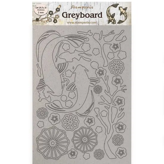 Stamperia Greyboard Cut-Outs A4 2mm Thick-Fish, Sir Vagabond In Japan {1}