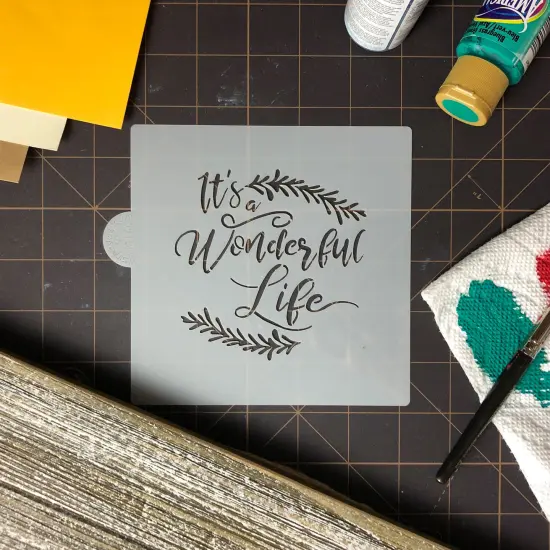 It's a Wonderful Life Cookie & Craft Stencil | CM169 by Designer Stencils | Cookie Decorating Tools | Baking Stencils for Royal Icing, Airbrush, Dusting Powder | Craft Stencils for Canvas, Paper, Wood | Reusable Food Grade Stencil {6}
