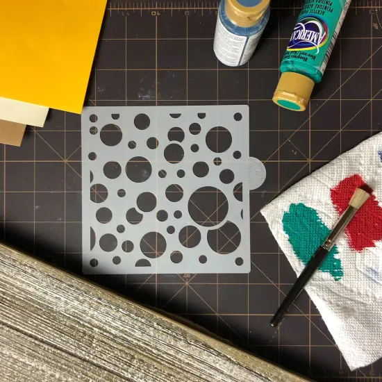 Circle Pop Allover Cookie & Craft Stencil | CM009 by Designer Stencils | Cookie Decorating Tools | Baking Stencils for Royal Icing, Airbrush, Dusting Powder | Craft Stencils for Canvas, Paper, Wood | Reusable Food Grade Stencil {3}