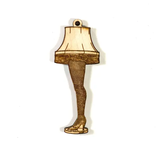 Ornament - Leg Lamp - Raw Wood 4x2in {1}