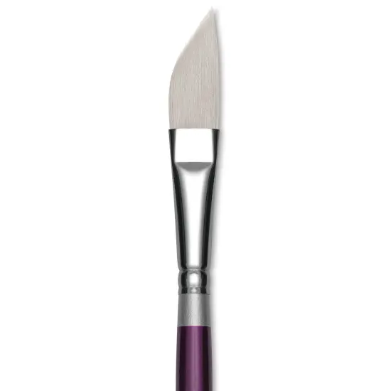 Silver Brush Silver Silk 88 Synthetic Brush - Short Handle, Ribbon/Dagger, Size 1/2" {1}