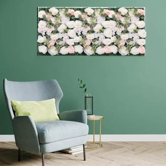 6Pcs Artificial Silk Flower Rose Wall Panels Wedding Party Venue Decor 60*40cm {2}