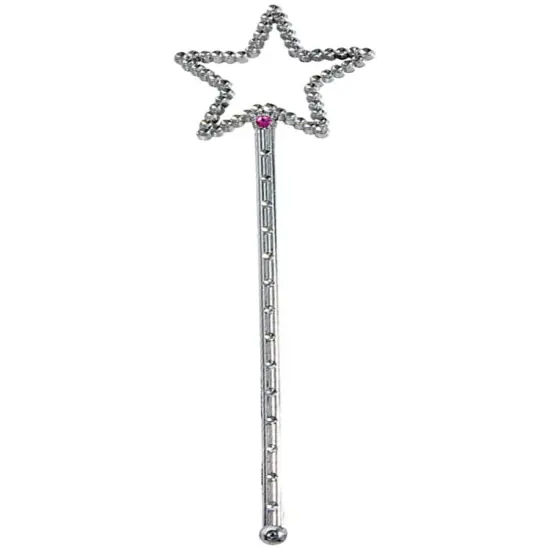 Costume Fairy Princess Queen Silver Magic Star Wand Scepter {1}